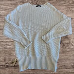 CAARA Day By Day Sweater‎ - Size S - Cream Knit - Boat Neck - Long Sleeves